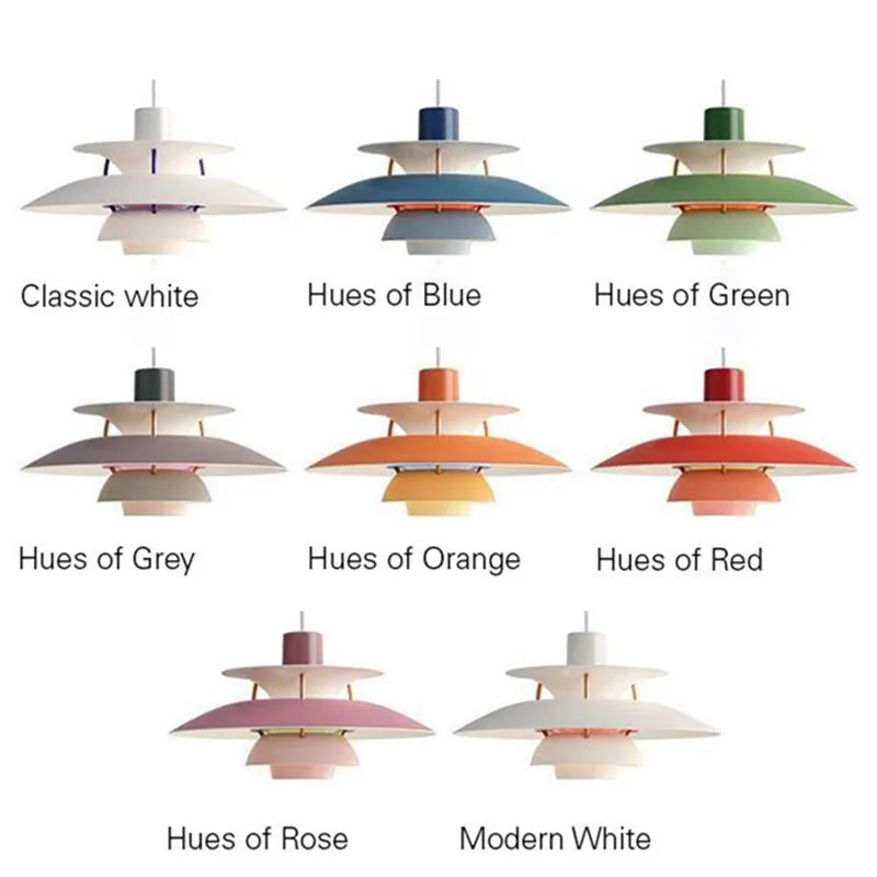 Nordic Colorful Umbrella LED Pendant Light for Dining Room