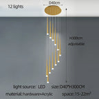 Modern LED Tapered Chandelier for Living Room, Kitchen, and Hall