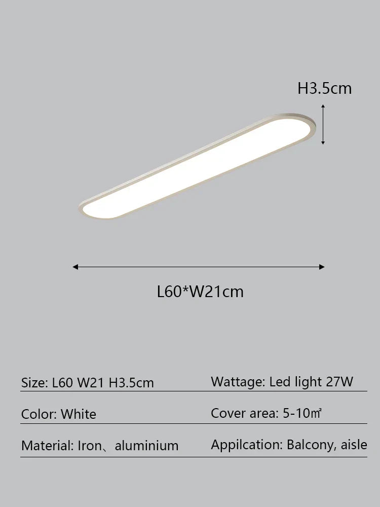 Oval LED Ceiling Light for Modern Minimalist Indoor Lighting Fixtures