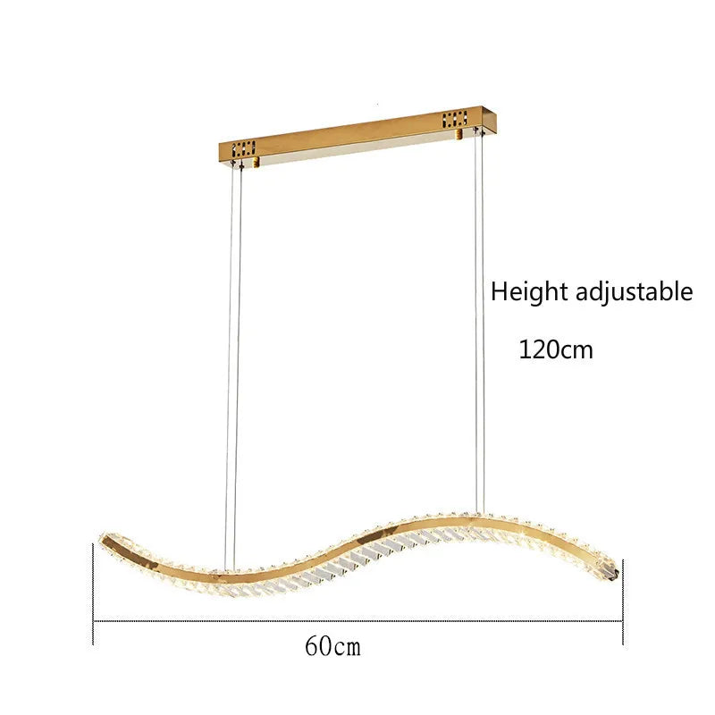 Crystal LED Pendant: Modern Minimalist Chandelier for Home Dining Living Room Decor