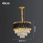 Modern Metal LED Chandelier with K9 Crystal - Luxury Dining Room Pendant Light