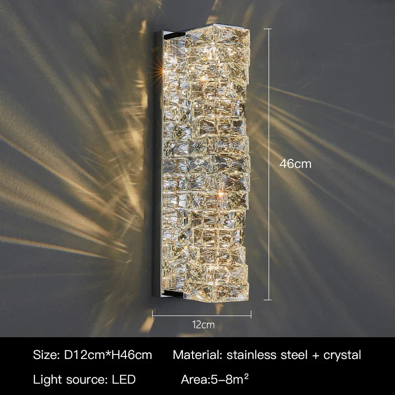 Crystal Wall Sconce: High-Quality LED Wall Lamp for Bedroom, Living Room Decor