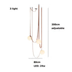 Glass Ball Pendant Lamp for Loft Living Dining Room, LED Lighting