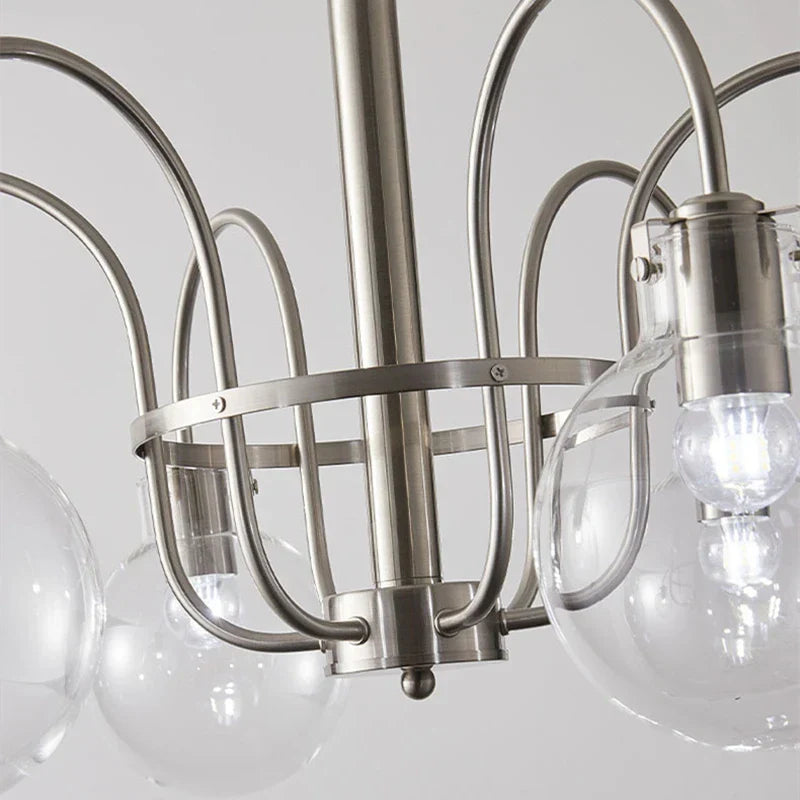 Glass LED Chandelier: Retro Bauhaus Design for Living Room, Bedroom, Kitchen, or Dining Table
