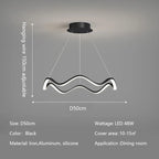 Circle Wave LED Pendant Chandelier for Modern Living Dining Bedroom Lighting