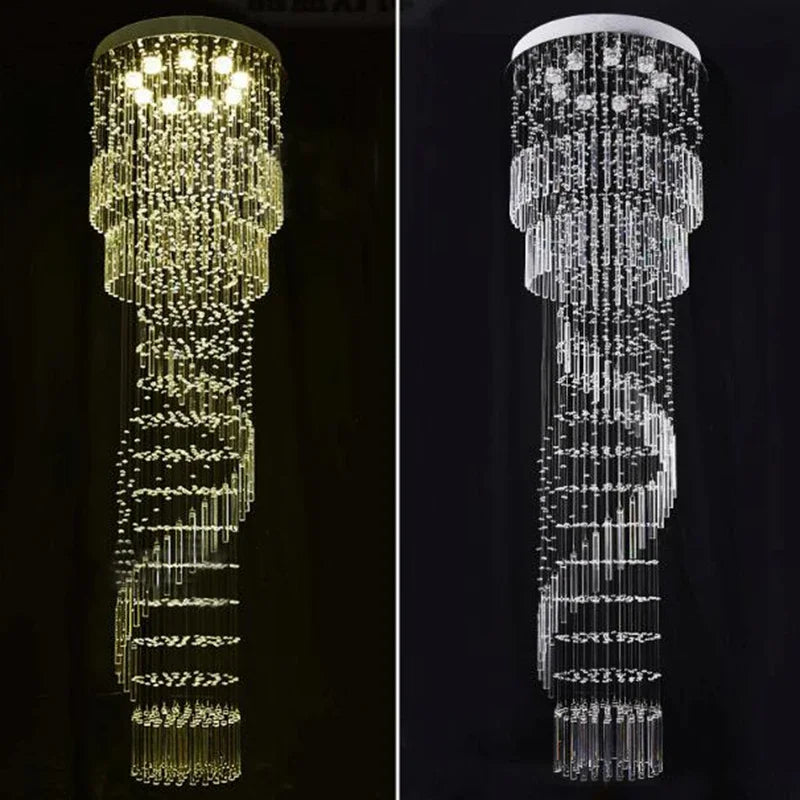 Luxury Crystal Spiral Staircase Chandelier