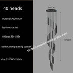 LED Chandelier Stairs Pendant Ceiling Lamp for Hotel Lobby Decor