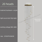 LED Chandelier for Revolving Staircase | Loft Villa Ceiling Hanging Lamp