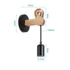 Loft American Iron Wood Wall Sconce Vintage Cage Guard Lampshade Fixture