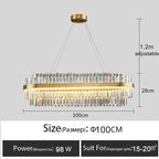 Luxury Crystal Golden Gloss LED Ceiling Chandelier for Dining & Living Room