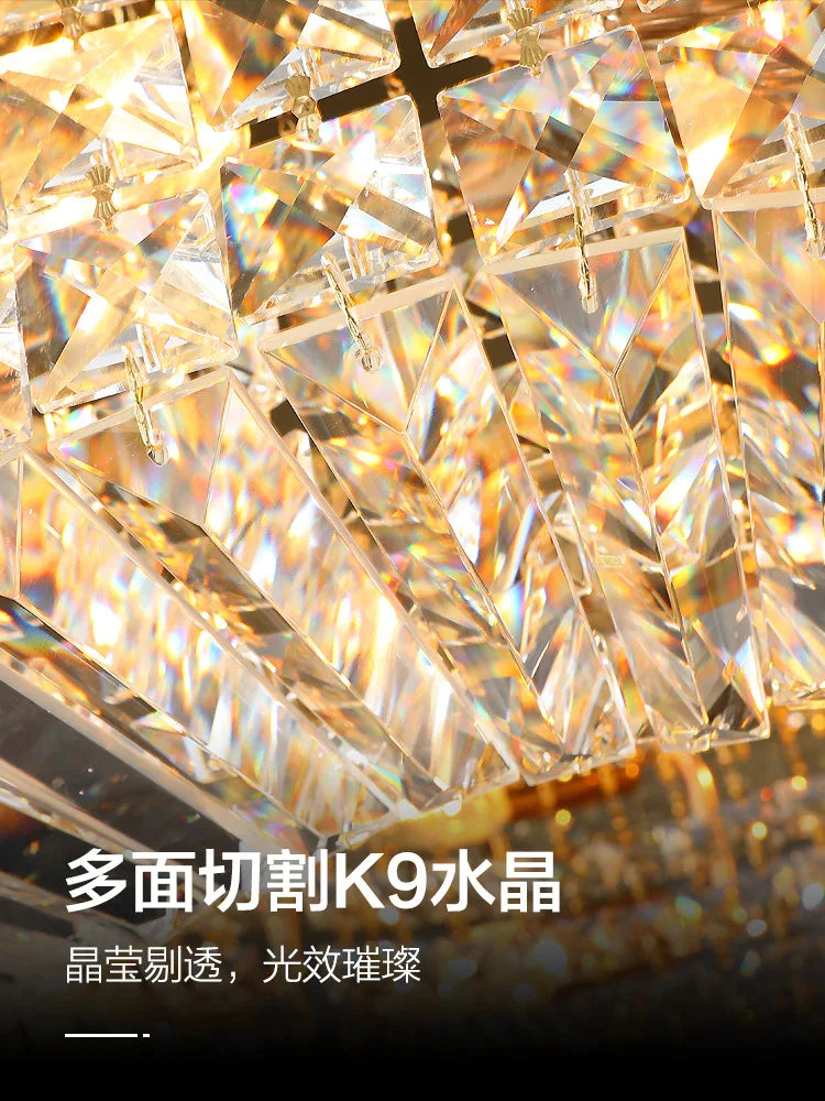 Crystal LED Ceiling Lights Shiny Gold/Chrome Steel E14 Mount Fixtures