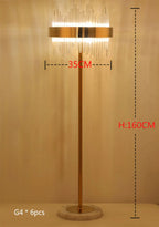 Crystal Gold Floor Lamp for Bedroom & Living Room - Modern Luxury LED Light