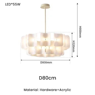 LED Chandelier: Luxe Fingerprint Design for Living Room, Bedroom, Hotel Lobby