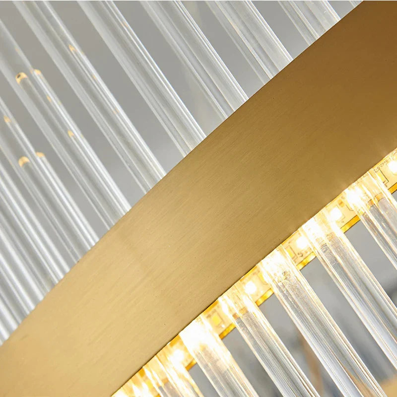 Crystal Pendant Chandelier: Remote Control Dimmable LED Lighting