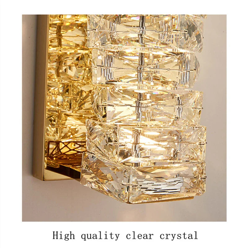 Contemporary Crystal Wall Sconce for Bedside, Bathroom, Corridor, Aisle, TV Background Lighting