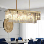 Nordic Crystal Kitchen Island Chandelier - Luxury Rectangle Pendant Light