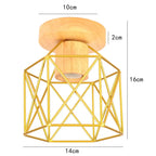 Wrought Iron Industrial Ceiling Light Fixture Vintage Lighting for Corridor Kitchen Balcony