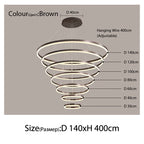 Sophisticated Duplex Living Room Chandelier & LED Circles Lighting Fixtures