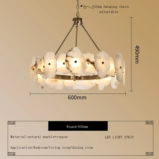Marble Chandelier: Luxury Bauhaus Light for Bedroom Living Room Kitchen Island
