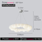 Nordic Cream Bubble Pendant Lamp for Modern Living Room Decor