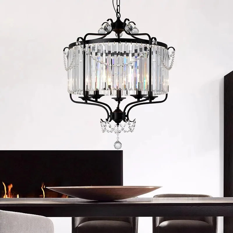 Modern LED Crystal Iron Art Chandelier for Luxury Living Spaces