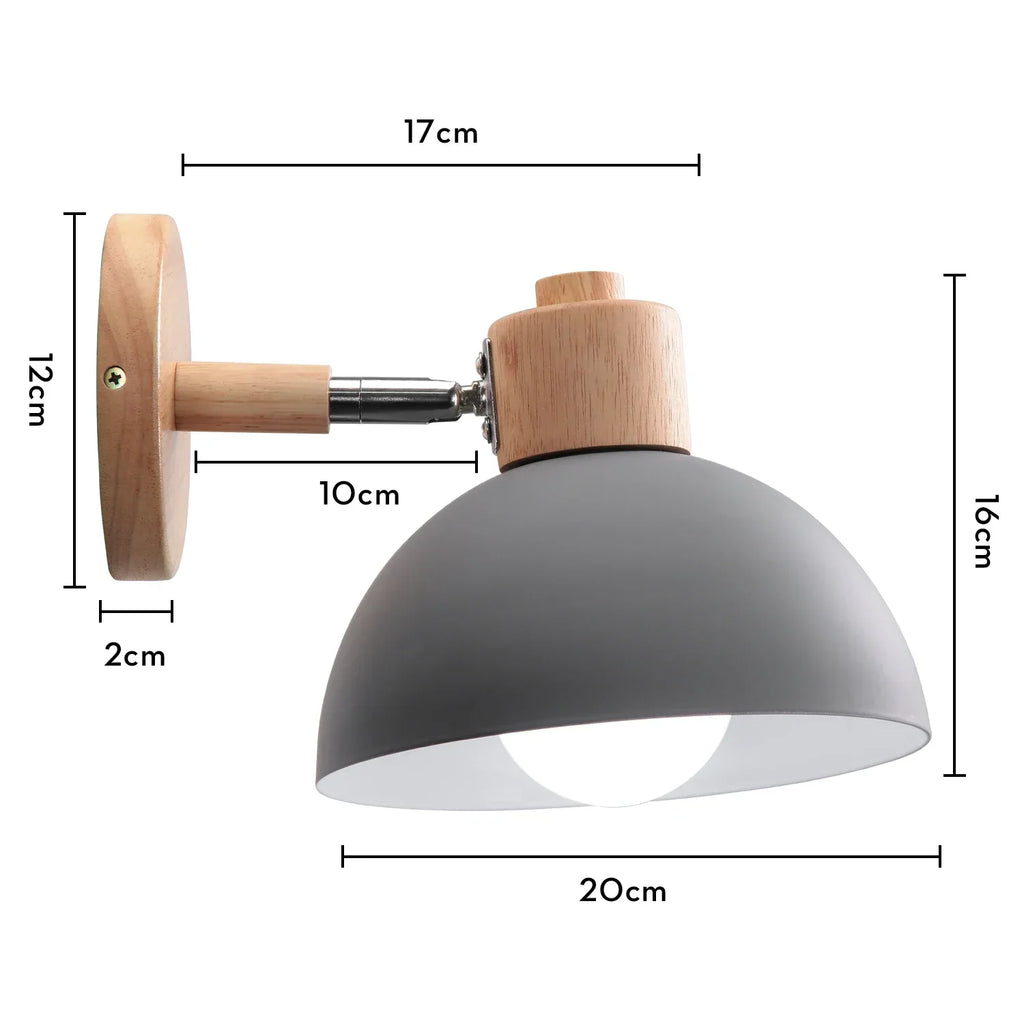Wooden Wall Sconce Nordic Bedside Lamp E27 Modern LED Light for Home Indoor