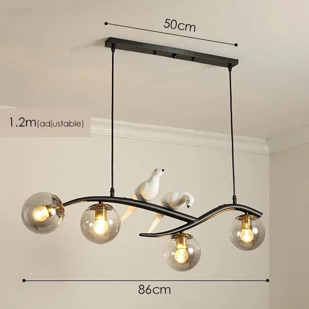 Nordic Bird Chandelier: Elegant Ceiling-Mounted Pendant Light for Home Dining & Living Rooms