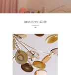 Nordic Jade Agate Leaf Ceiling Lamp for Modern Living Room Decor by Afralia™