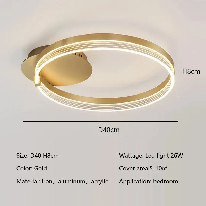 Modern Minimalism Round Ring Ceiling Lamp LED Lighting Fixture