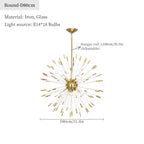 Dandelion Golden Ball Chandelier - Nordic Postmodern Bedroom Dining Room Decor