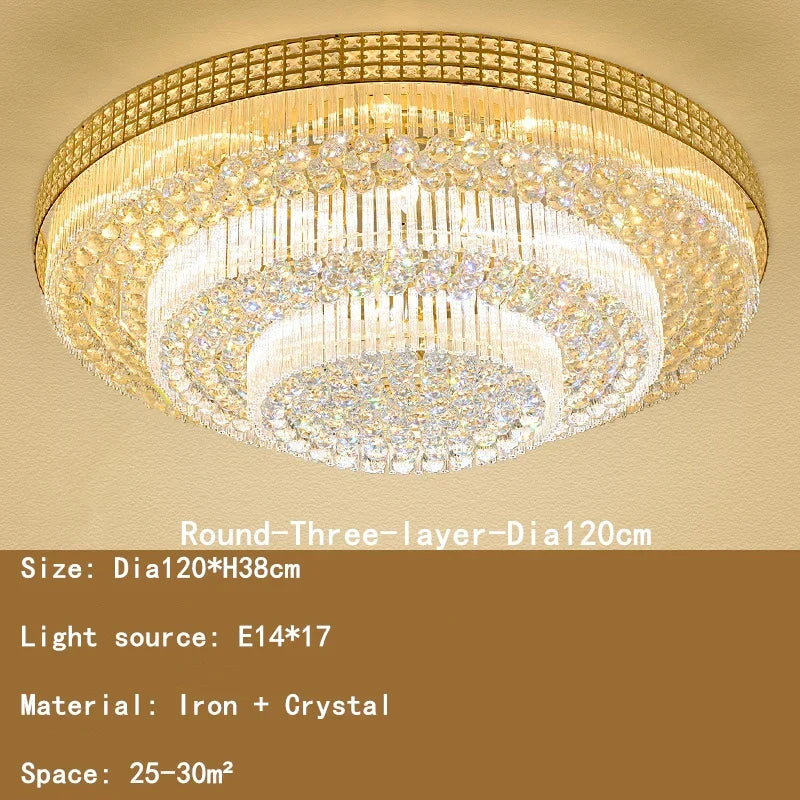 Crystal LED Chandelier: Light Luxury Ceiling Lamps for Living Room, Bedroom, Kitchen, Hotel