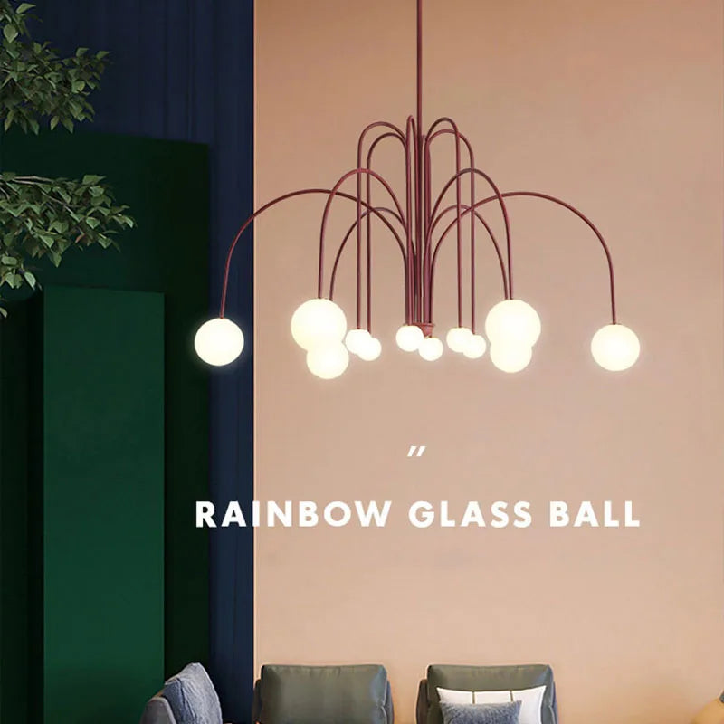 Glass Ball Chandelier: Modern Living Room Dining Kitchen Light Fixtures