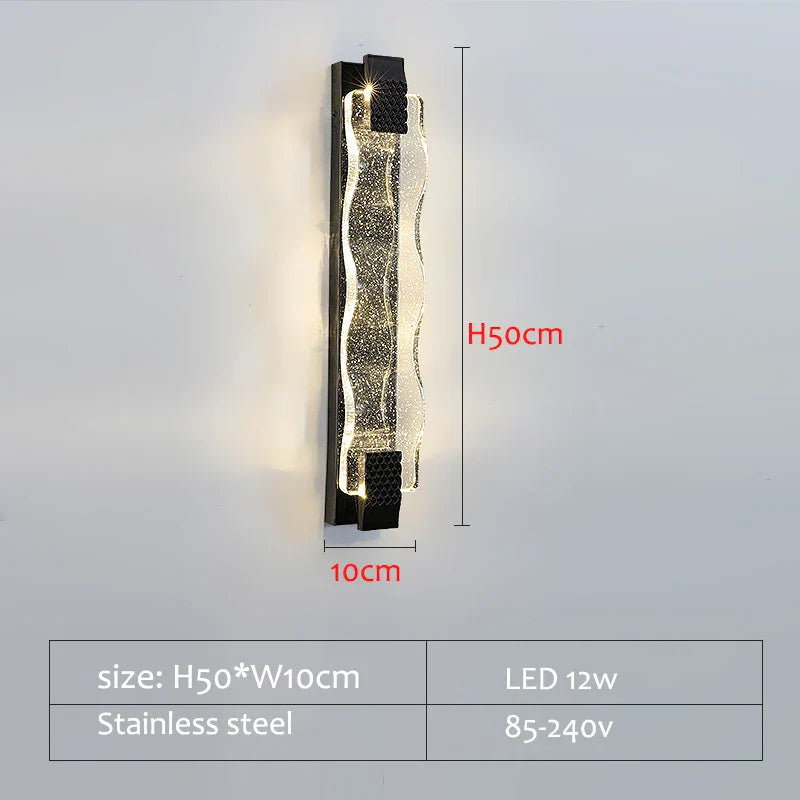 Crystal LED Wall Sconce: Luxury Gold Light Fixture for Home Decor