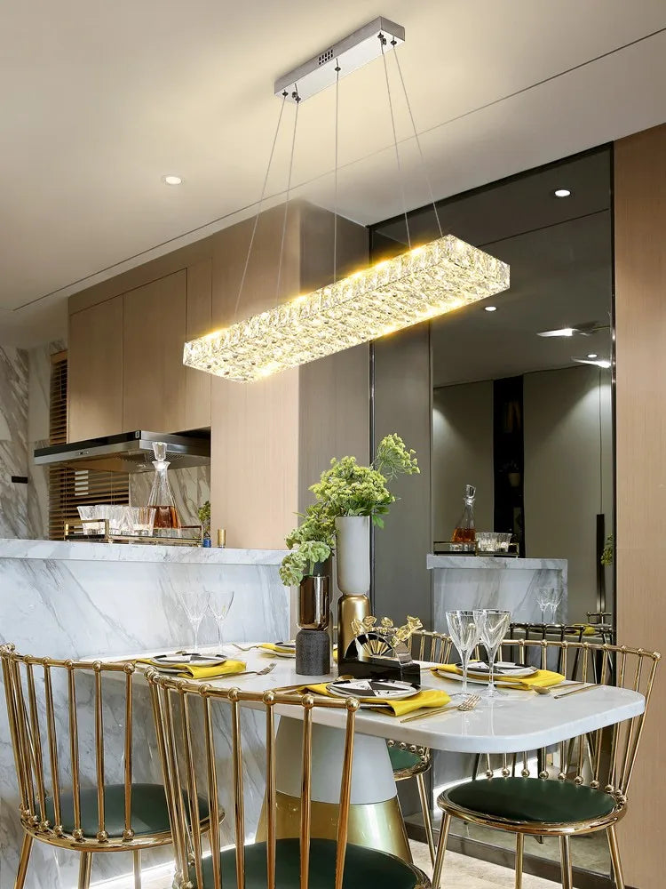 Modern Crystal LED Chandelier for Living and Dining Room Decor
