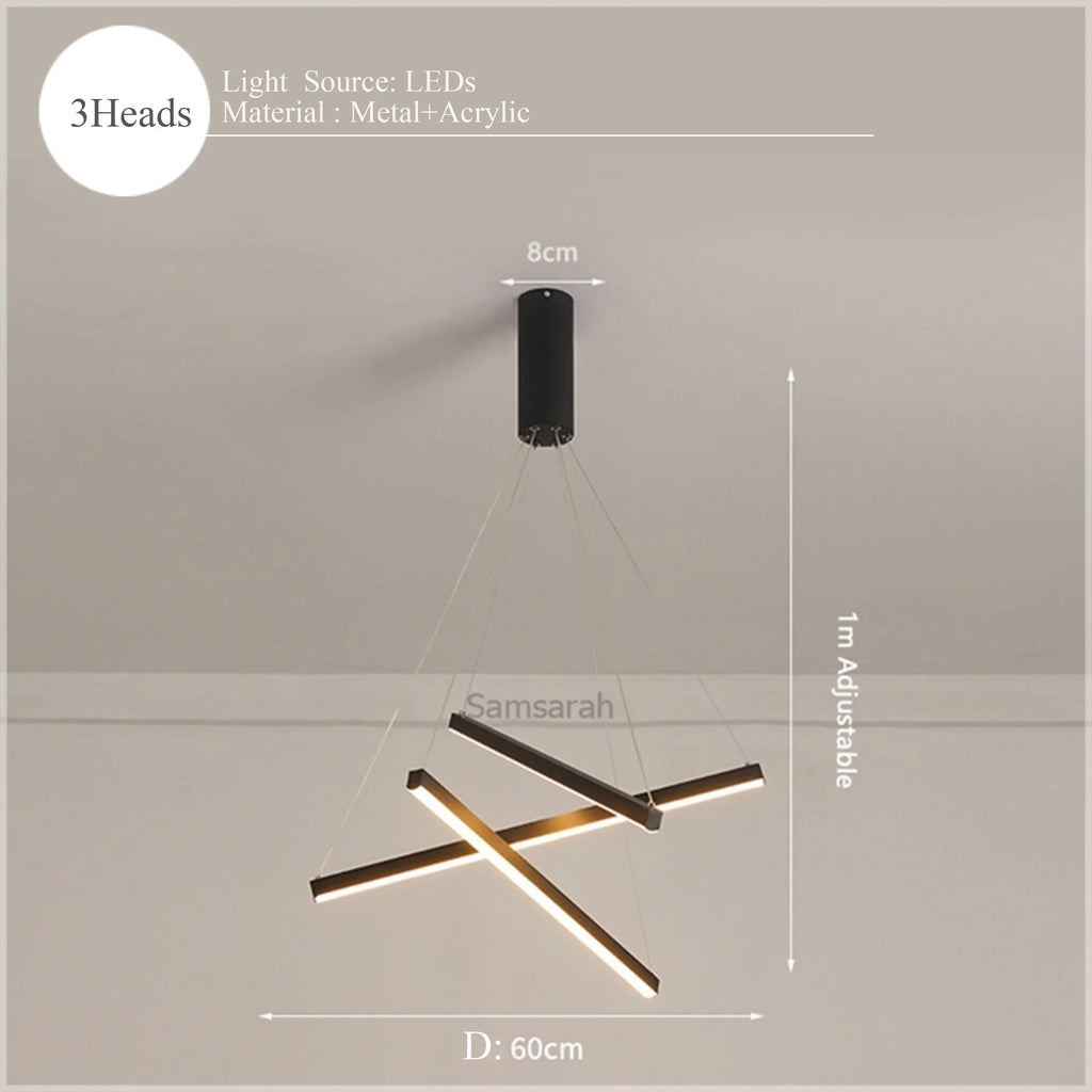 LED Nordic Chandelier: Modern Pendant Light for Living, Dining, and Bedroom