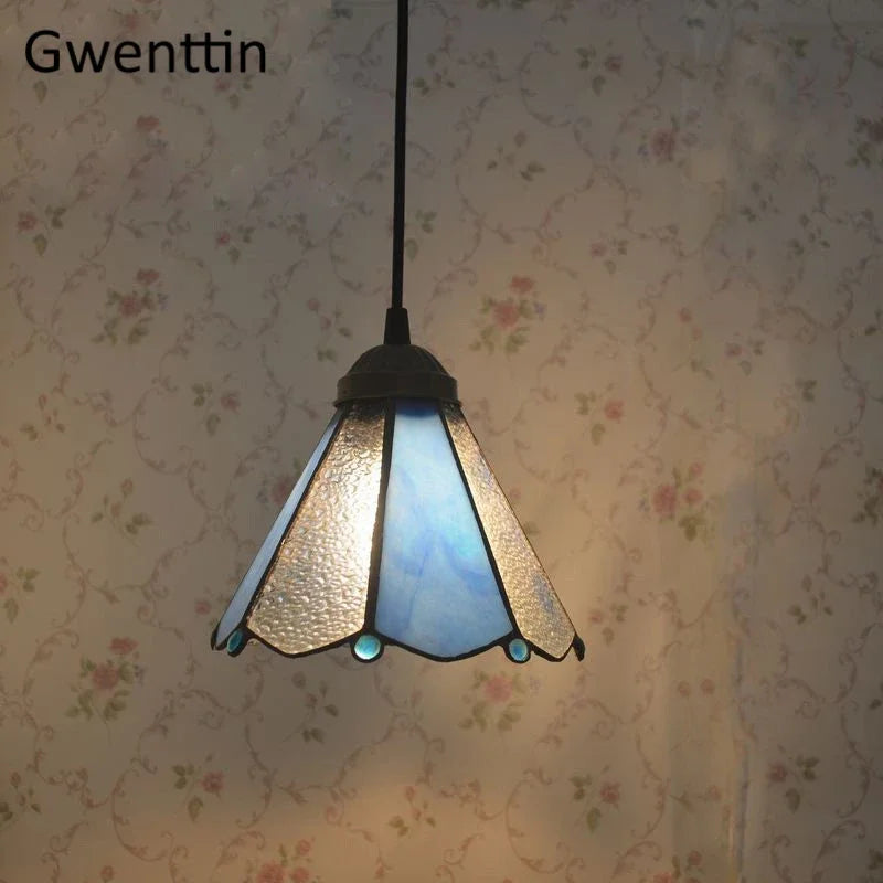 Tiffany Pendant Lights: Stained Glass Hanging Lamp for Mediterranean Loft Home Decor