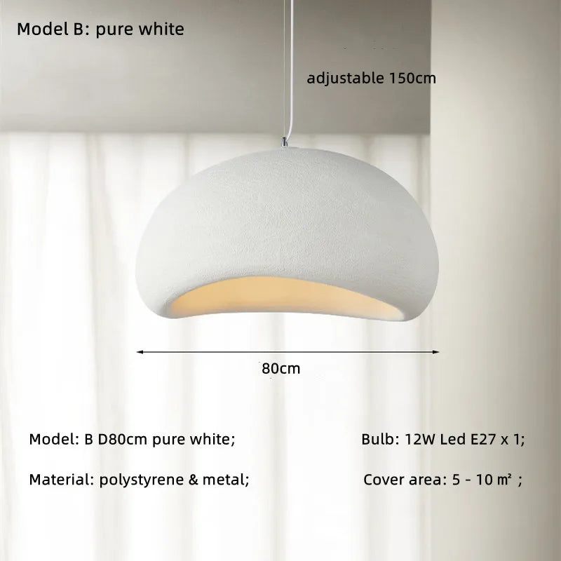 Nordic Cream Style Wabi Sabi LED Pendant Light - Retro Loft Design