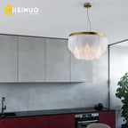 Nordic Feather Circle Chandelier for Marriage Bedroom and Home Decor Lighting