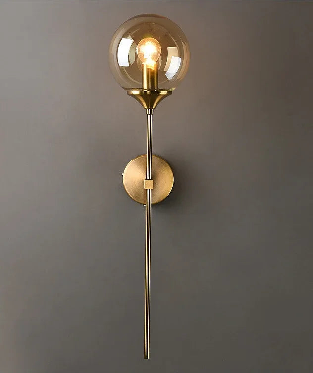Golden Glass Ball Wall Lamp: Modern Nordic Style Bedside & Living Room Lighting