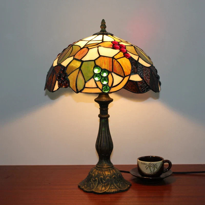 Dragonflys Tiffany Stained Glass Table Lamp Vintage Bedroom Desk Light