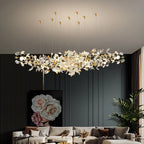 Luxe Ginkgo Leaves Chandelier Pendant Light for Living Room Bedroom