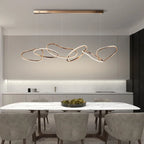 Rose Gold LED Chandeliers - Modern Circle Rings Hanging Lights Fixtures