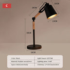 Adjustable Wood Desk Lamp for Children's Study, Office, Bedroom - LED Reading Light