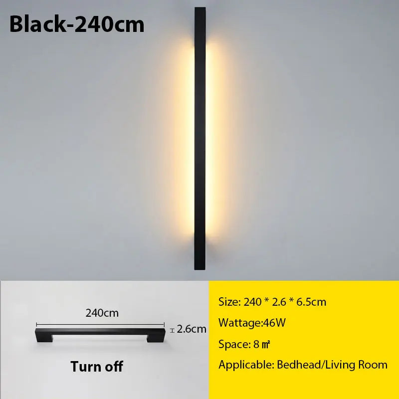 LED Long Wall Lamp for Modern Minimalist Interior Lighting
