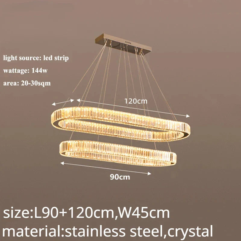 Crystal LED Chandelier: Modern Luxury Lighting for Living & Dining Room