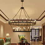 Iron Round LED Pendant Chandelier for Living, Cafe, Restaurant décor