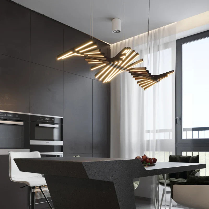 Modern Nordic Fishbone Chandelier for Living Room, Restaurant, and Office