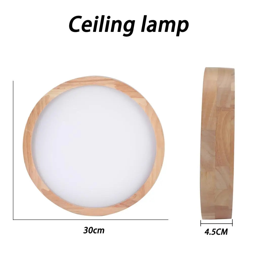 Nordic Wood Led Ceiling Light for Living Room Bedroom, Modern Indoor Decor Lighting