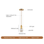 Modern Round Glass LED Ceiling Chandelier Pendant Lights for Living Room Kitchen Island Home Decor