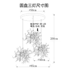 Leaf Chrome Ceiling Chandelier for Living Room, Bar, or Balcony Lighting